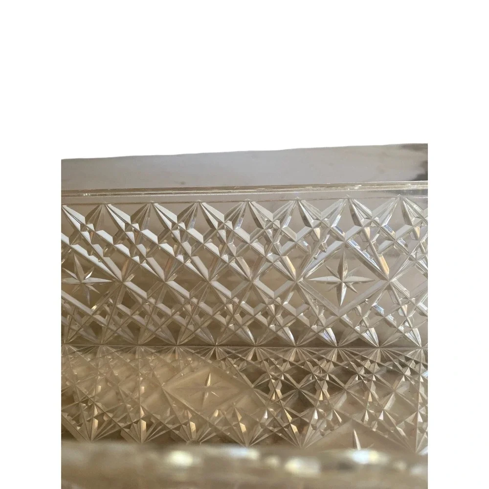 Clear‎ Plastic Starburst Mid Century Open Vanity Box Storage